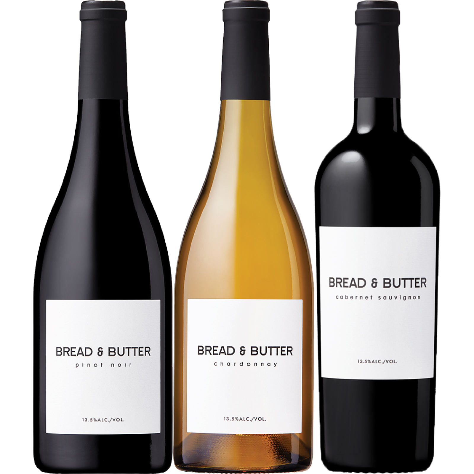 【送料無料!!とろ旨キャンペーン】ブレッド&バター シャルドネ、ピノ・ノワール、カベルネ・ソーヴィニヨン 3本セット