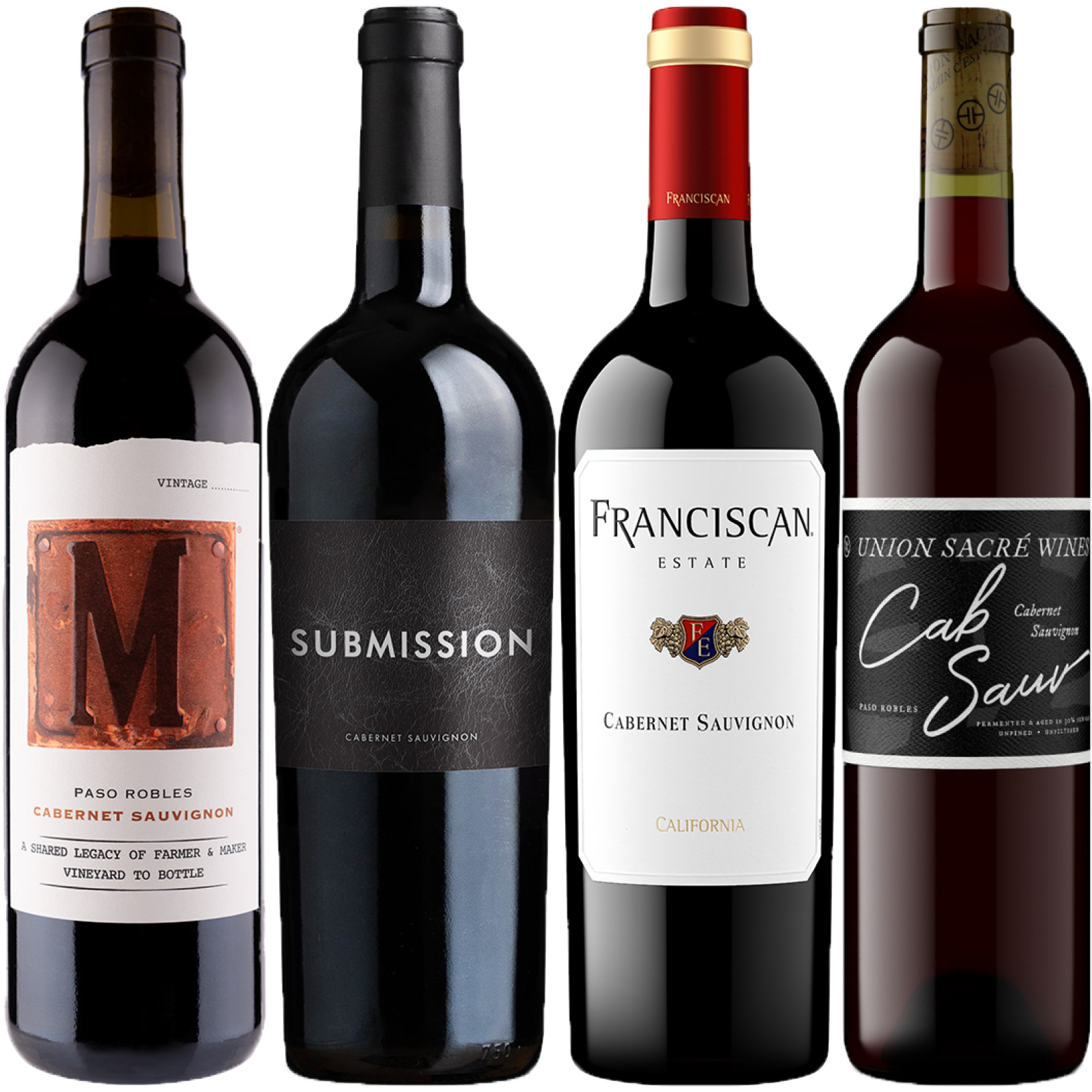 【カリフォルニア カベルネ・ソーヴィニヨン 4本セット】サブミッション / フランシスカン / マクプライス M / ユニオン・サクレ