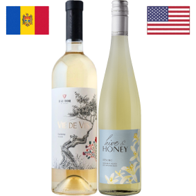 【限定2セット】甘さ、清涼感とフレッシュな白ワインの組み合わせ！ファウター ヴィエデヴィ シャルドネ、ハイヴ & ハニー リースリング