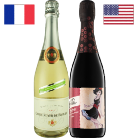 【限定2セット】赤と白のスパークリングワイン。冷やして飲んで。コントロワイエドブラヴァー ブランドブラン、モリードゥーカー ミスモーリー