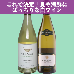 【限定2セット】これで決定！貝や海鮮にばっちりな白ワイン！！マウントヘルモン ホワイト、シャブリ ラ・ピエレレ ラ・シャブリジェンヌ